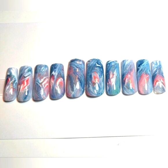 Hand Crafted Custom 10pc small Acrylic presson nails sz Small - Picture 3 of 6